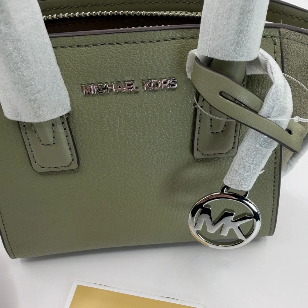 Michael Kors Thyme Green XS Leather Satchel Crossbody NWT - Picture 6 of 10